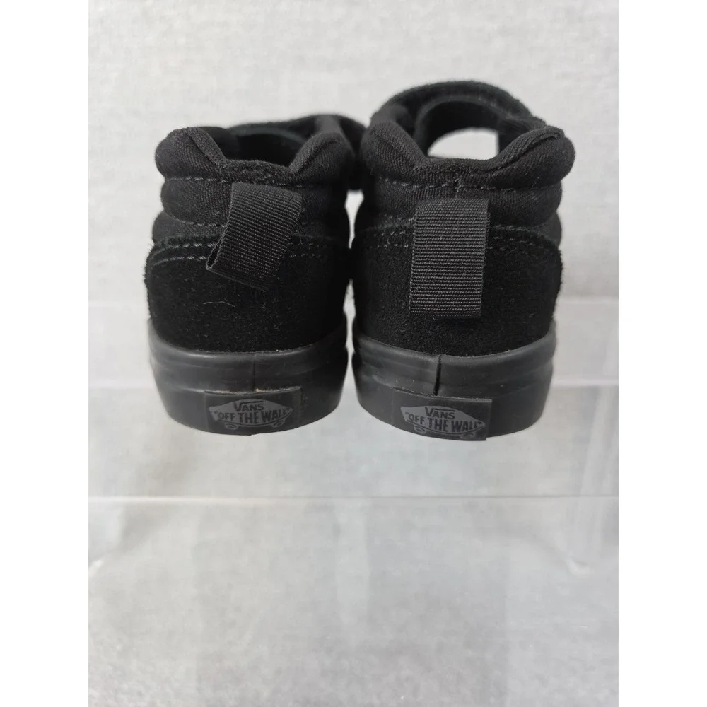 Vans Ward Mid V Triple Black Toddler Boys 8 Skate Shoes Sneakers Suede